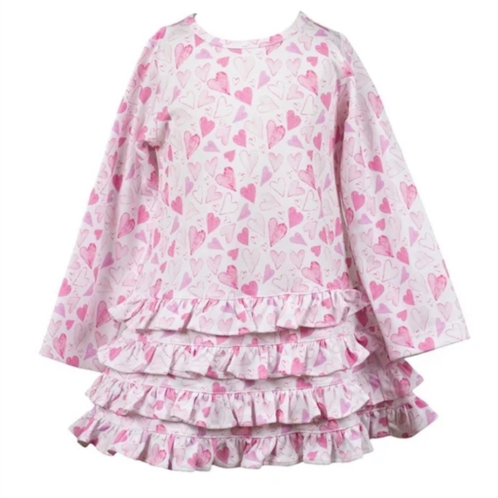 EUC The Proper Peony Pink Heart Pima Cotton Dress - 5